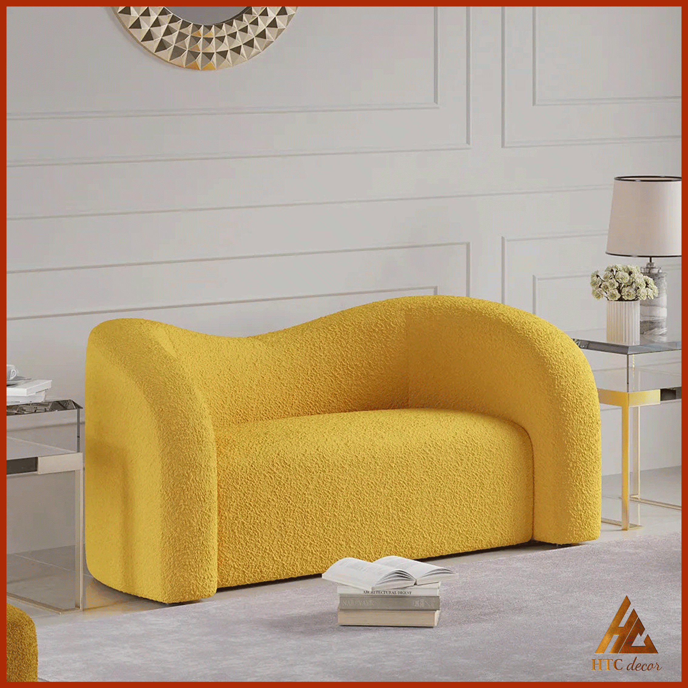 Ghế Sofa Băng Boucle Vải Lông Cừu